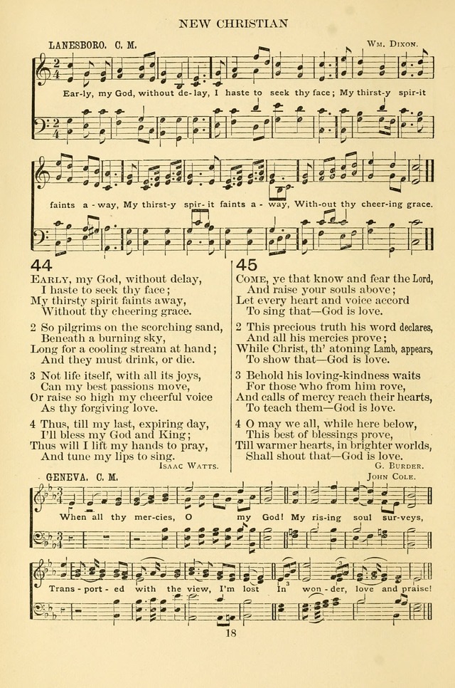 New Christian Hymn and Tune Book page 18
