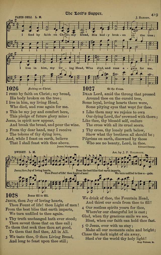 The New Laudes Domini: a selection of spiritual songs, ancient and modern for use in Baptist churches page 419