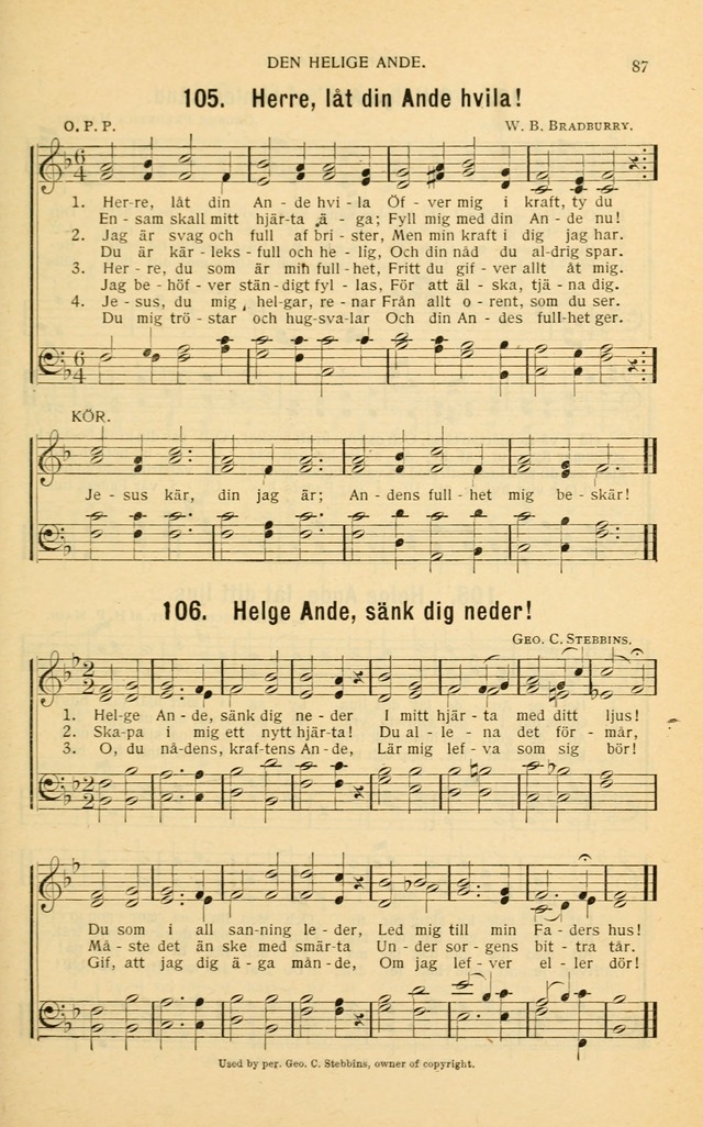 Nya Psalmisten: sånger för allmän och enskild uppbyggelse page 87