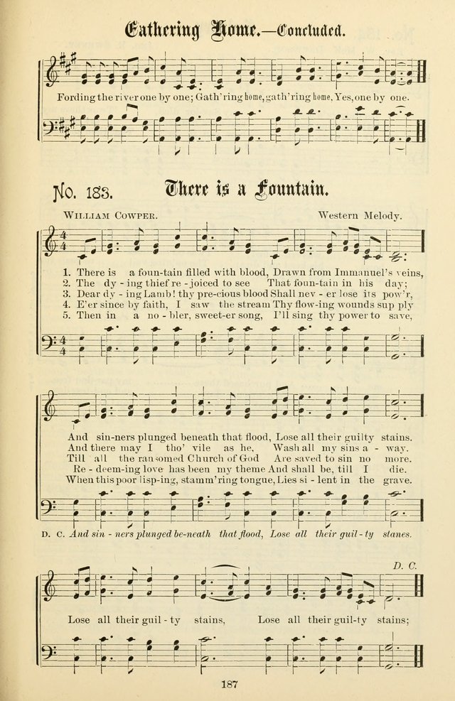 The New Song: for the Sunday school, societies of Christian Endeavor, and other religious exercises page 187
