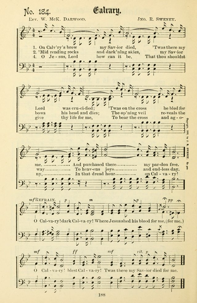 The New Song: for the Sunday school, societies of Christian Endeavor, and other religious exercises page 188