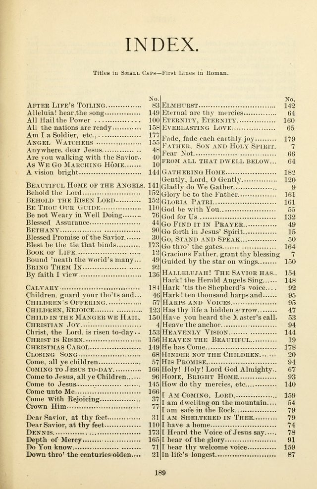 The New Song: for the Sunday school, societies of Christian Endeavor, and other religious exercises page 189