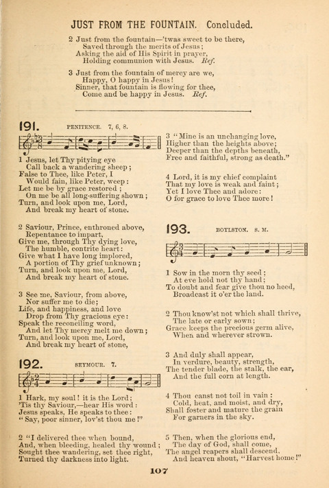 Our Glad Hosanna: for the service of Song in the Sunday School, the Social Gathering, and the Prayer Meeting page 107