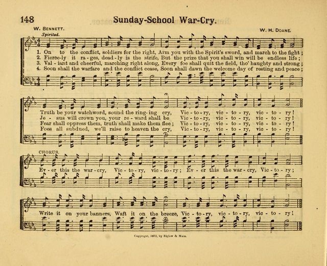 Our Song Book: a collection of songs selected and edited expressly for the Sunday School of the First Baptist Peddie Memorial Church, Newark, N. J. page 147