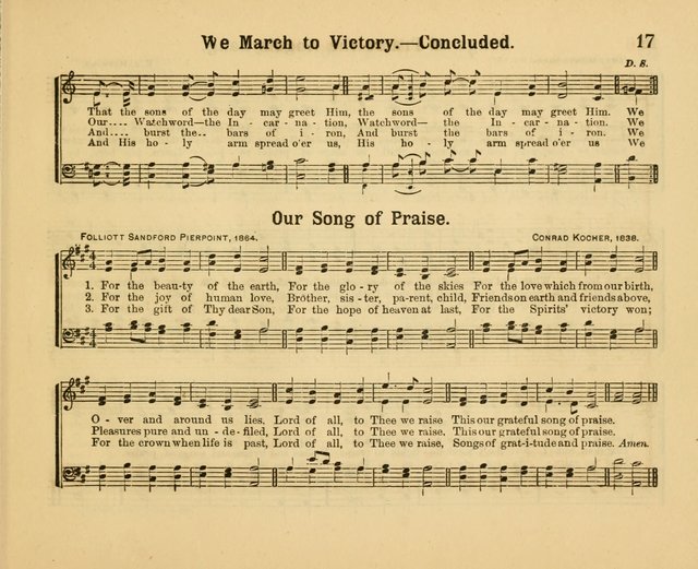 Our Song Book: a collection of songs selected and edited expressly for the Sunday School of the First Baptist Peddie Memorial Church, Newark, N. J. page 16