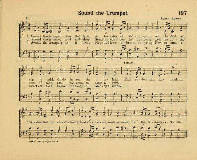 Our Song Book: a collection of songs selected and edited expressly for the Sunday School of the First Baptist Peddie Memorial Church, Newark, N. J. page 196