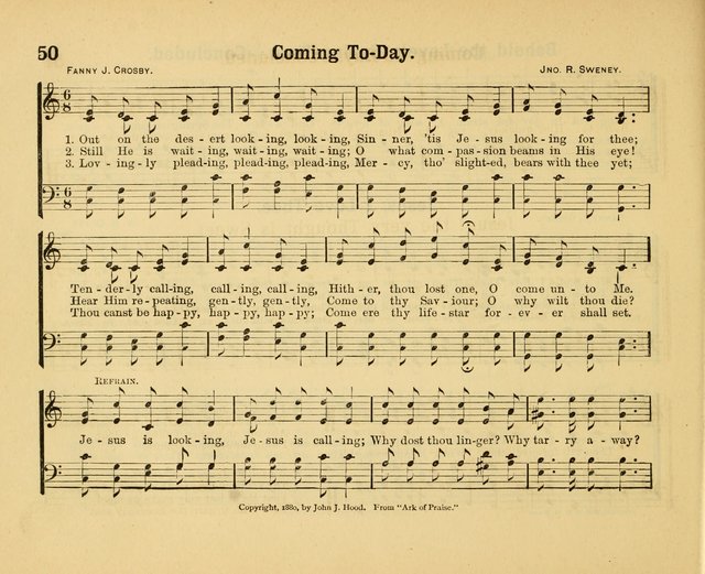 Our Song Book: a collection of songs selected and edited expressly for the Sunday School of the First Baptist Peddie Memorial Church, Newark, N. J. page 49