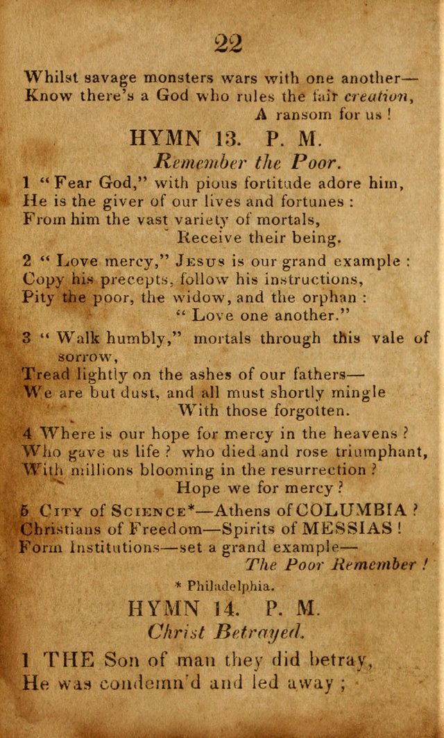 Original and Select Hymns, and Sacred Pindoric Odes., few of which have ever been published (1st. ed.) page 22