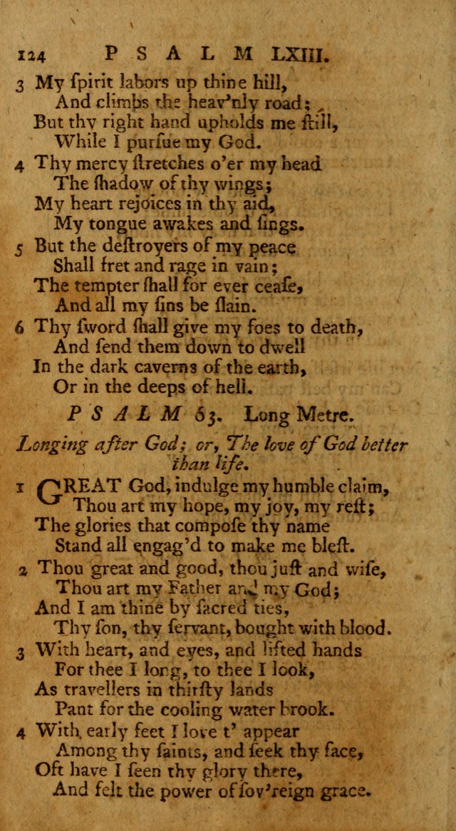 Psalms, carefully suited to the Christian worship in the United States of America: being an improvement of the old version of the Psalms of David ; allowed by the reverend Synod of New York and Philad page 124