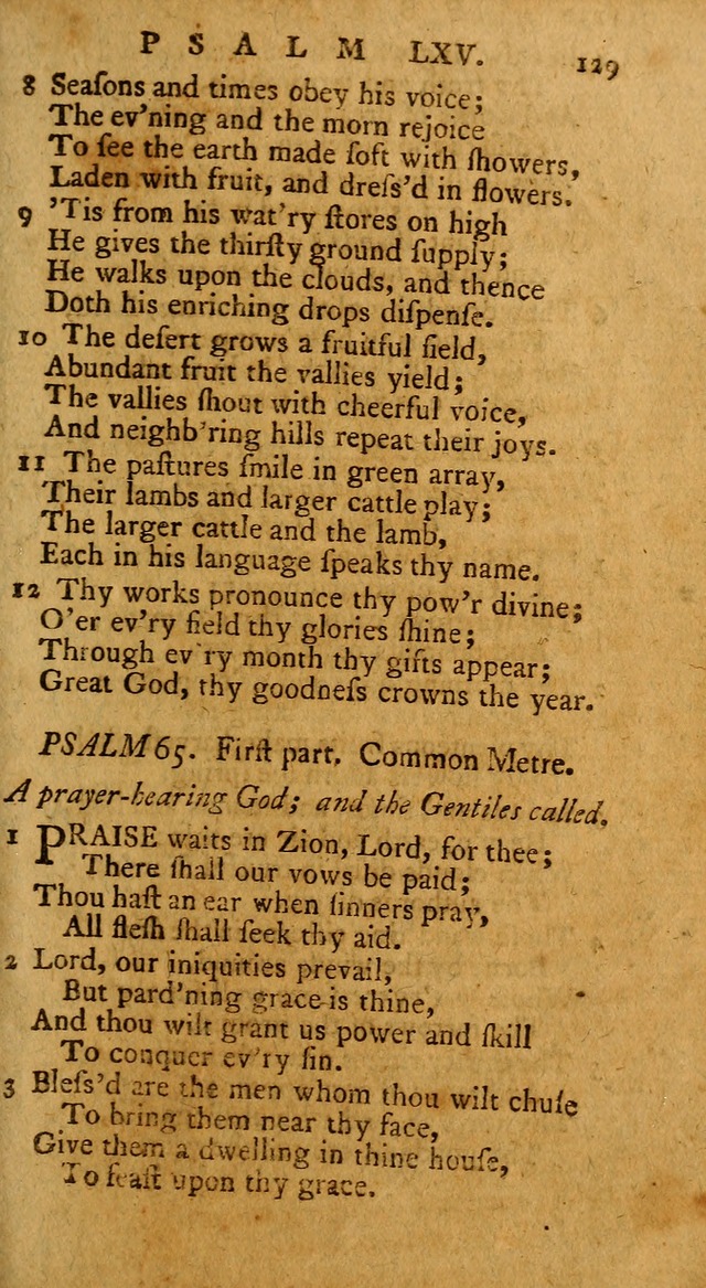 Psalms, carefully suited to the Christian worship in the United States of America: being an improvement of the old version of the Psalms of David ; allowed by the reverend Synod of New York and Philad page 129