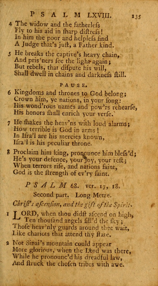 Psalms, carefully suited to the Christian worship in the United States of America: being an improvement of the old version of the Psalms of David ; allowed by the reverend Synod of New York and Philad page 135