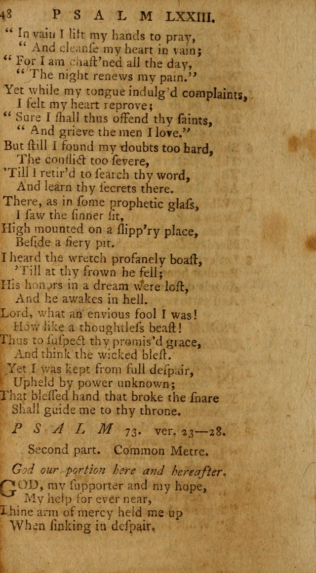 Psalms, carefully suited to the Christian worship in the United States of America: being an improvement of the old version of the Psalms of David ; allowed by the reverend Synod of New York and Philad page 148