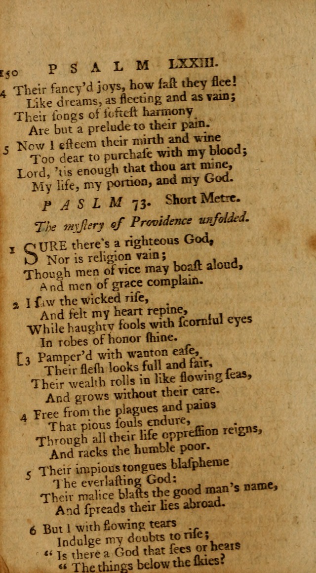 Psalms, carefully suited to the Christian worship in the United States of America: being an improvement of the old version of the Psalms of David ; allowed by the reverend Synod of New York and Philad page 150