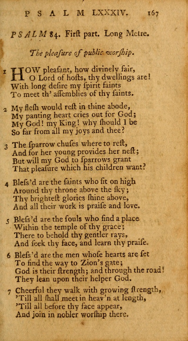 Psalms, carefully suited to the Christian worship in the United States of America: being an improvement of the old version of the Psalms of David ; allowed by the reverend Synod of New York and Philad page 167