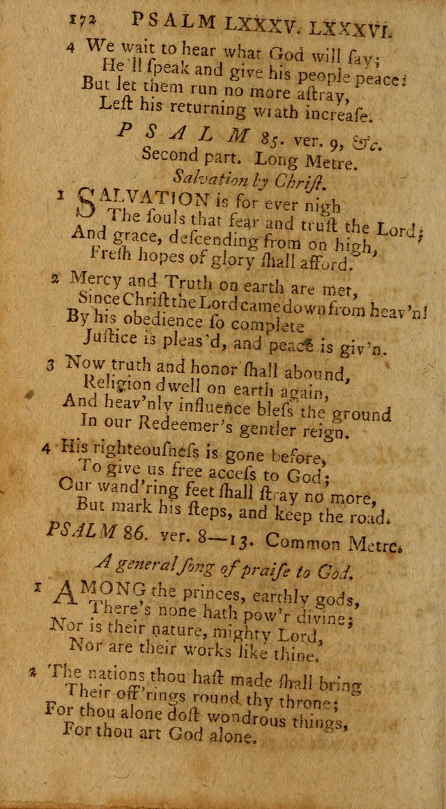 Psalms, carefully suited to the Christian worship in the United States of America: being an improvement of the old version of the Psalms of David ; allowed by the reverend Synod of New York and Philad page 172