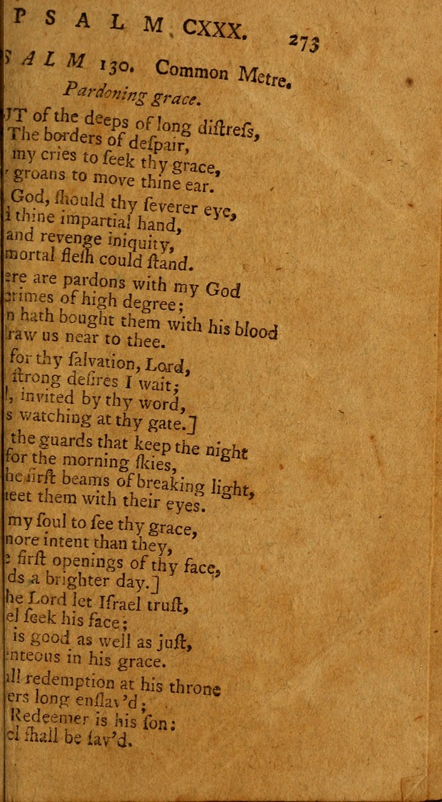 Psalms, carefully suited to the Christian worship in the United States of America: being an improvement of the old version of the Psalms of David ; allowed by the reverend Synod of New York and Philad page 275
