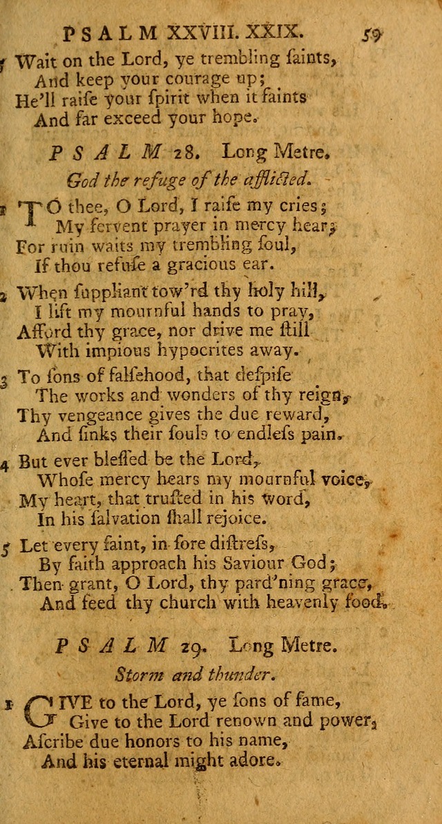 Psalms, carefully suited to the Christian worship in the United States of America: being an improvement of the old version of the Psalms of David ; allowed by the reverend Synod of New York and Philad page 59