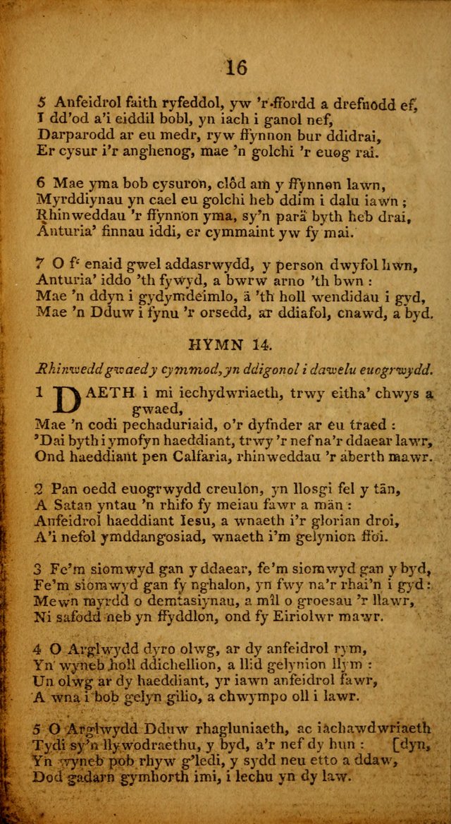 Pigion o Hymnau page 16