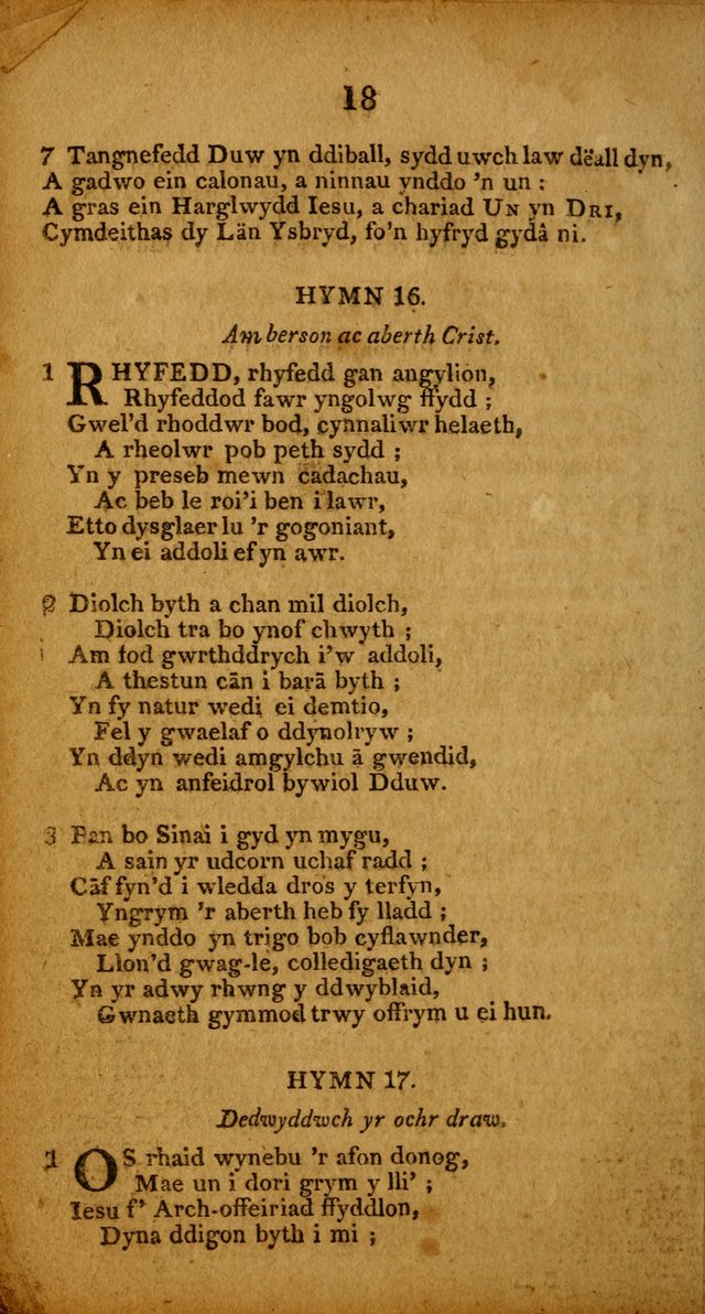 Pigion o Hymnau page 18