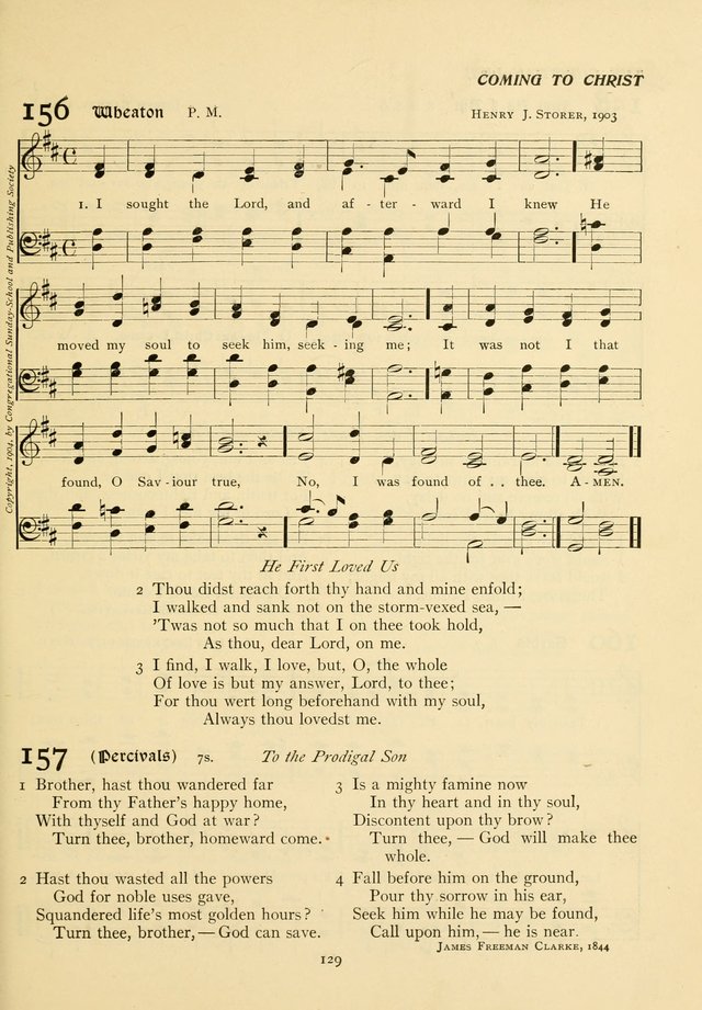 The Pilgrim Hymnal page 129