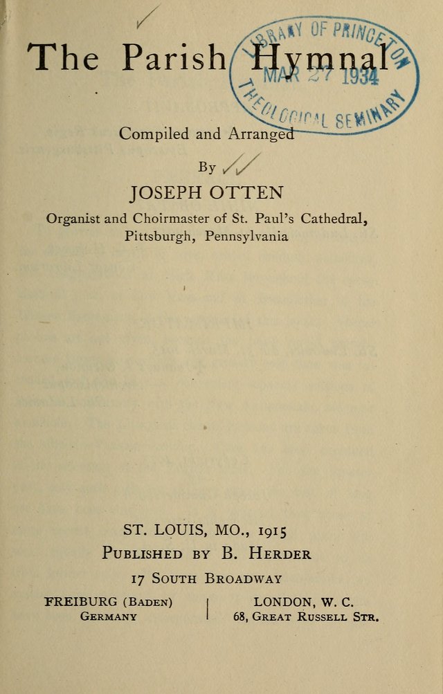 The Parish Hymnal page v