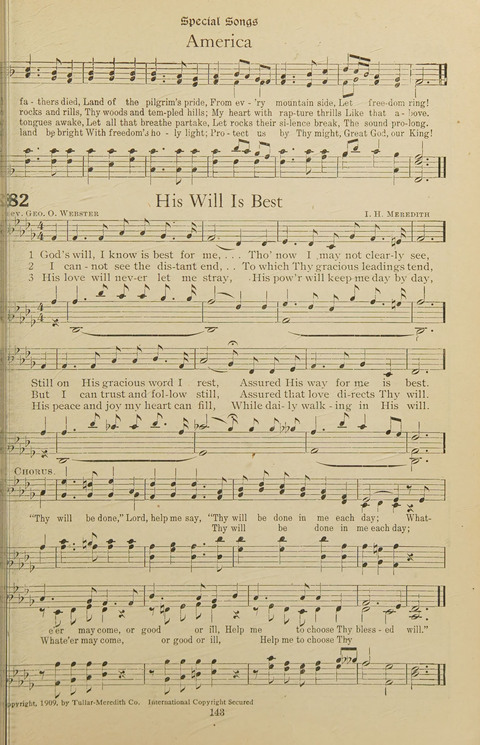 Popular Hymns No. 3: popular songs and standard hymns, suitable for the Bible school, church services, Christian Endeavor, evangelistic meetings and for the family circle page 143