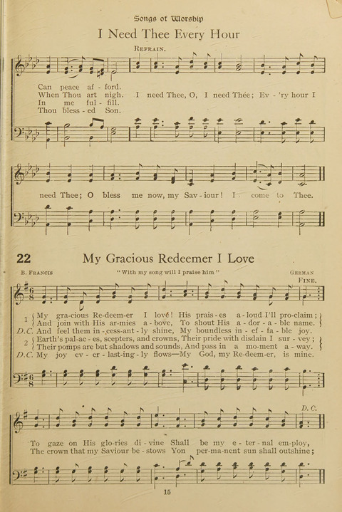 Popular Hymns No. 3: popular songs and standard hymns, suitable for the Bible school, church services, Christian Endeavor, evangelistic meetings and for the family circle page 15