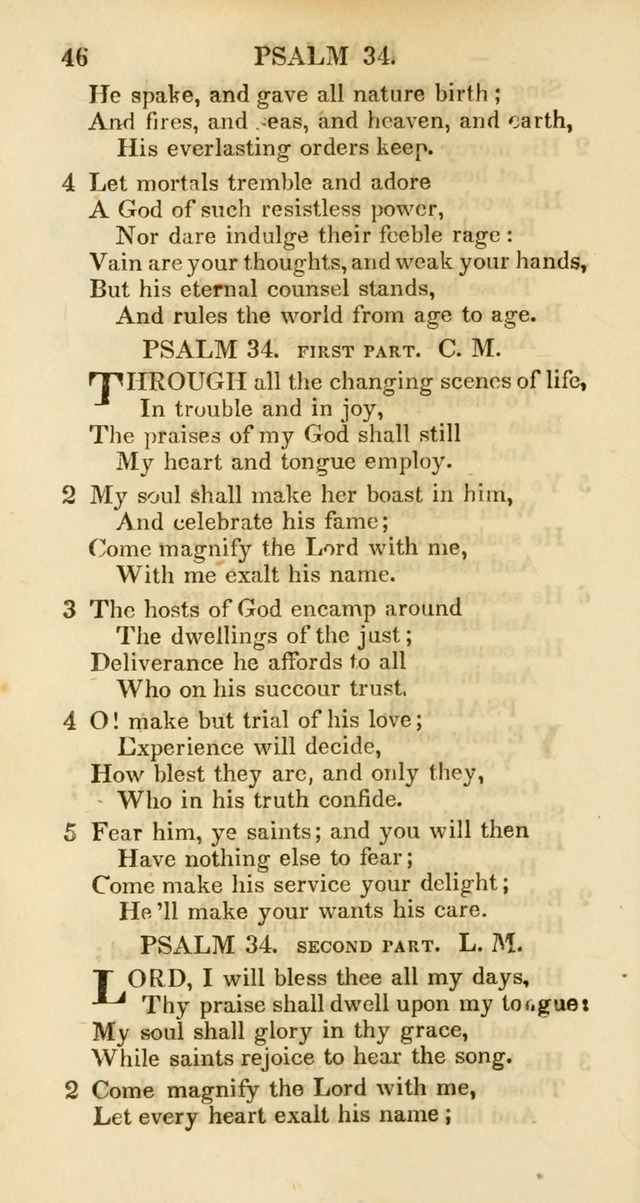Psalms and Hymns Adapted to Public Worship, and Approved by the General Assembly of the Presbyterian Church in the United States of America page 46