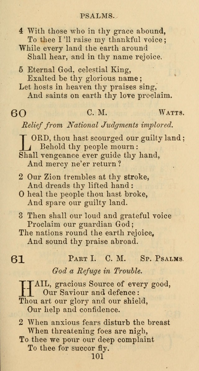 Psalms and Hymns: adapted to social, private and public worship in the Cumberland Presbyterian Chruch page 101