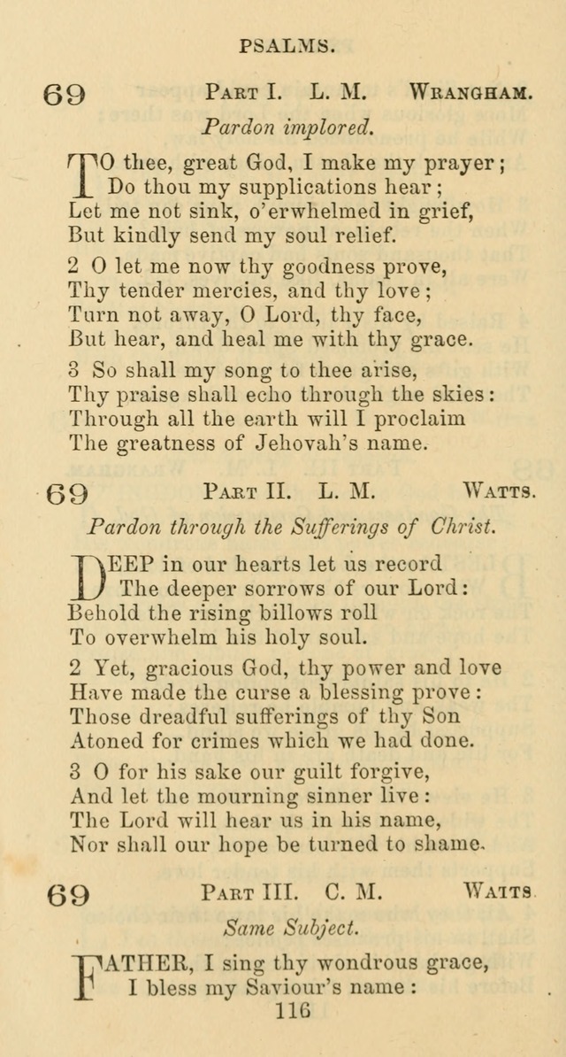 Psalms and Hymns: adapted to social, private and public worship in the Cumberland Presbyterian Chruch page 116