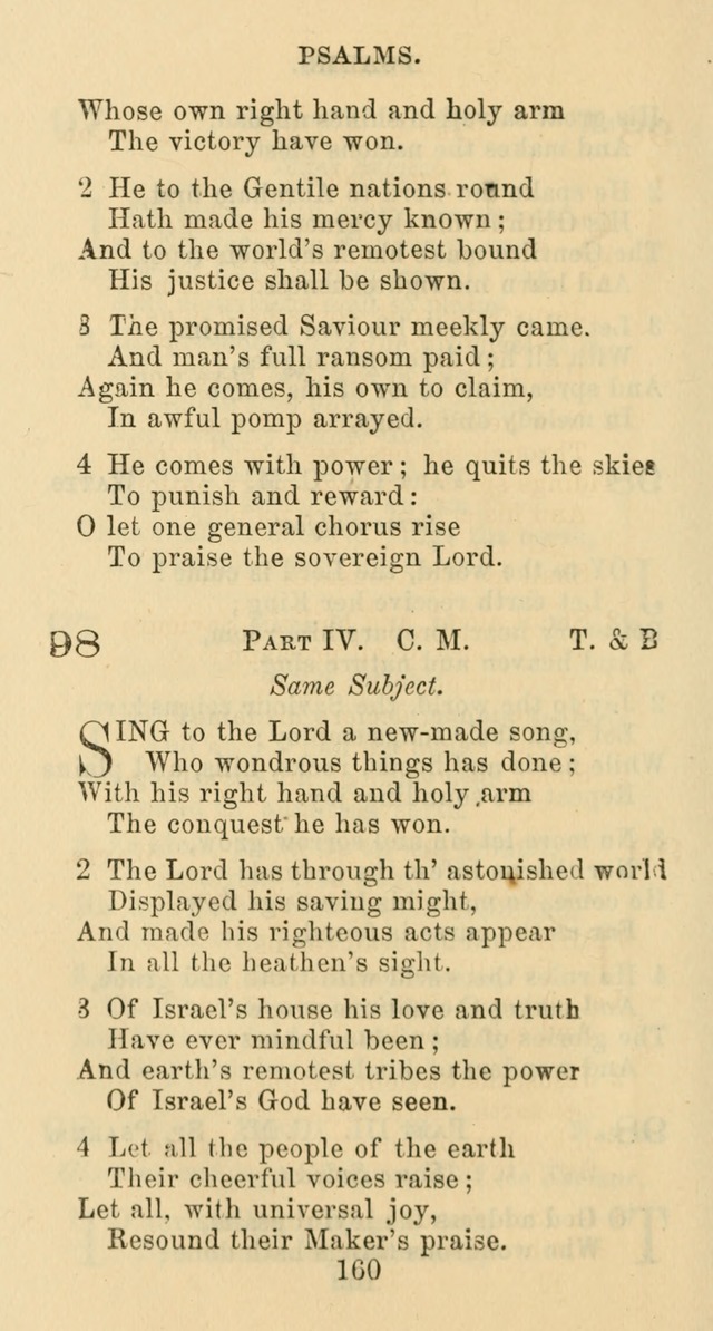Psalms and Hymns: adapted to social, private and public worship in the Cumberland Presbyterian Chruch page 160