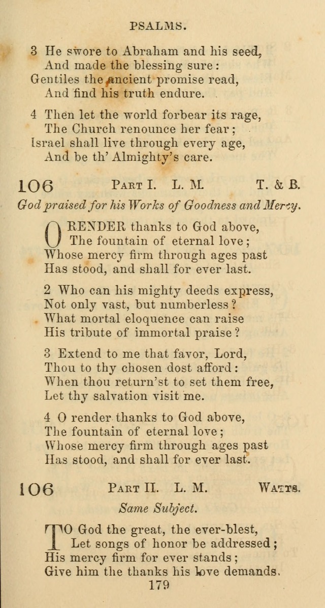 Psalms and Hymns: adapted to social, private and public worship in the Cumberland Presbyterian Chruch page 179