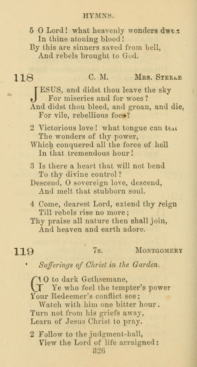 Psalms and Hymns: adapted to social, private and public worship in the Cumberland Presbyterian Chruch page 326