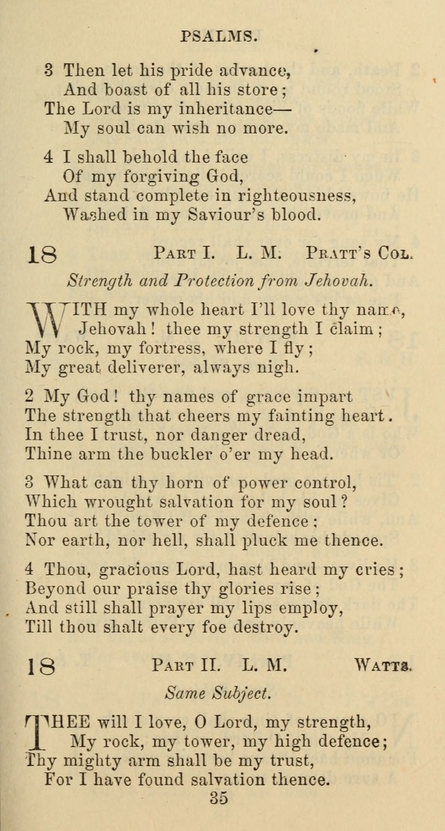 Psalms and Hymns: adapted to social, private and public worship in the Cumberland Presbyterian Chruch page 35