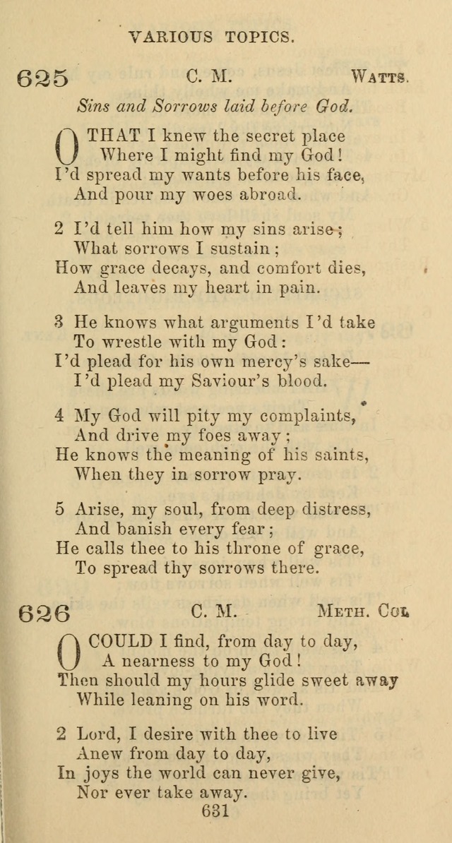 Psalms and Hymns: adapted to social, private and public worship in the Cumberland Presbyterian Chruch page 631