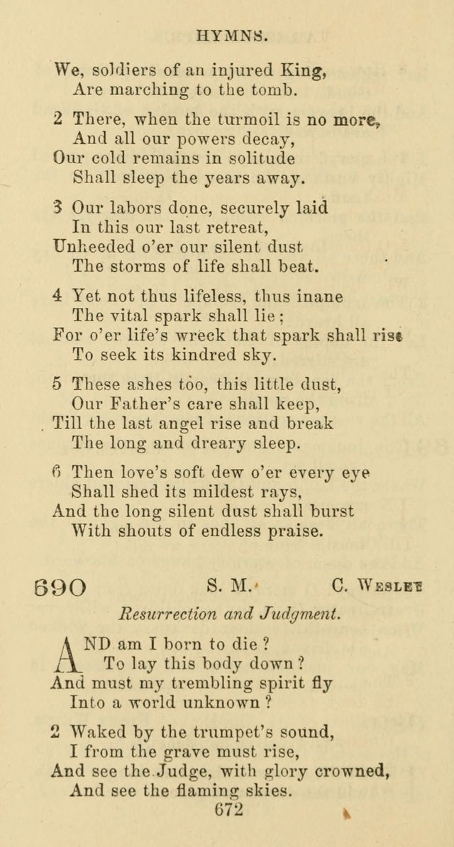 Psalms and Hymns: adapted to social, private and public worship in the Cumberland Presbyterian Chruch page 672
