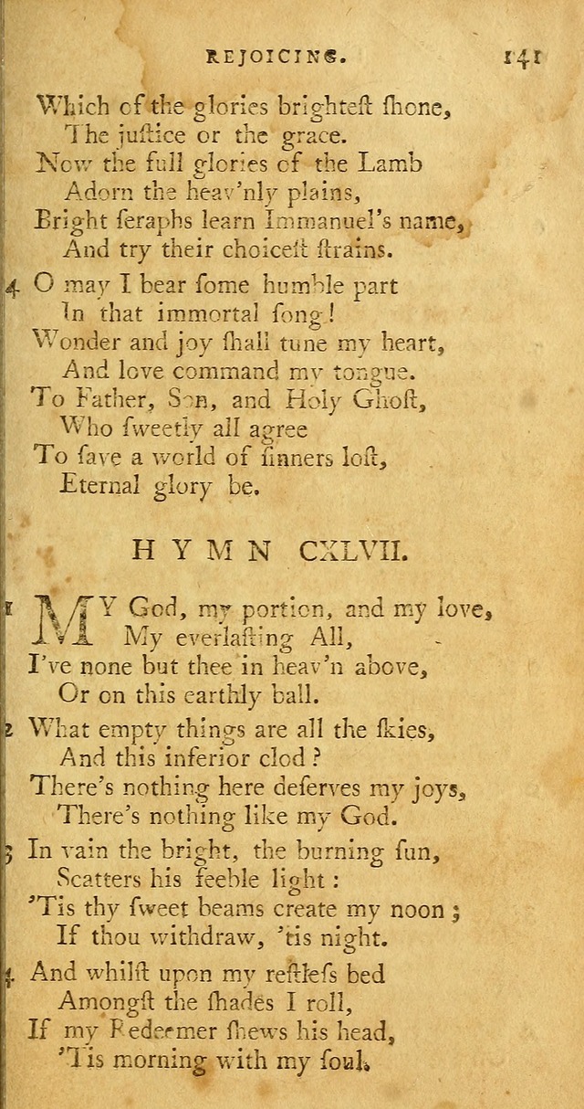 A Pocket hymn book, designed as a constant companion for the pious: collected from various authors page 148