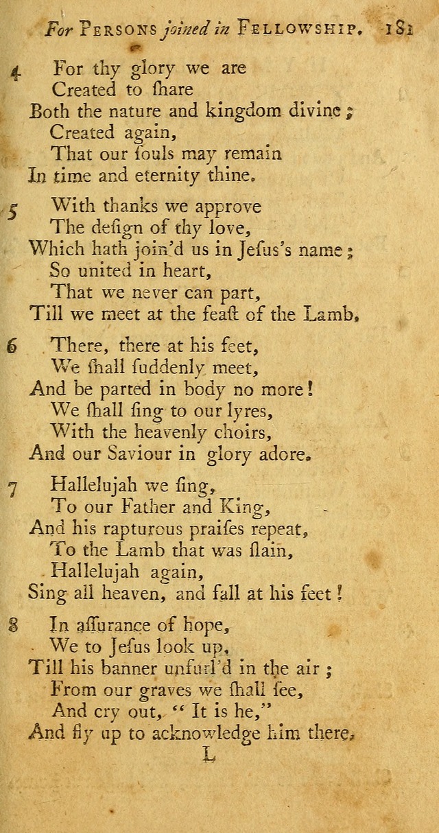 A Pocket hymn book, designed as a constant companion for the pious: collected from various authors page 188