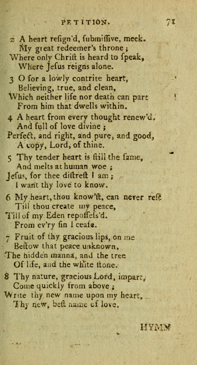 A Pocket Hymn Book: designed as a constant companion for the pious, collected from various authors (9th ed.) page 71