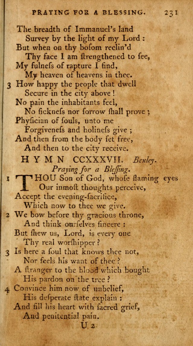 A Pocket Hymn-Book: designed as a constant companion for the pious: collected from various authors. (21st ed.) page 231