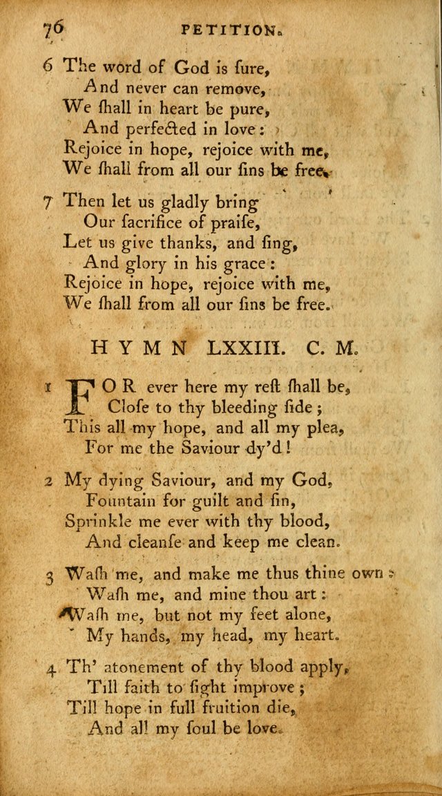 A Pocket Hymn-Book: designed as a constant companion for the pious: collected from various authors. (21st ed.) page 76