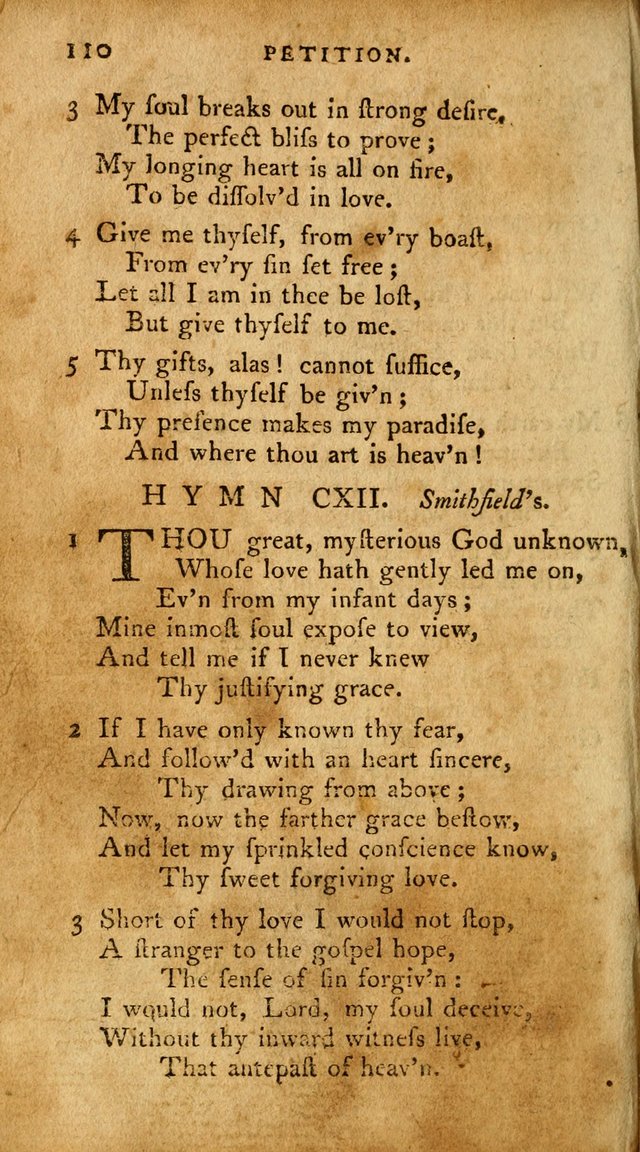 A Pocket Hymn Book, Designed as a Constant Companion for the Pious,  Collected from Various Authors. 28th ed. page 110
