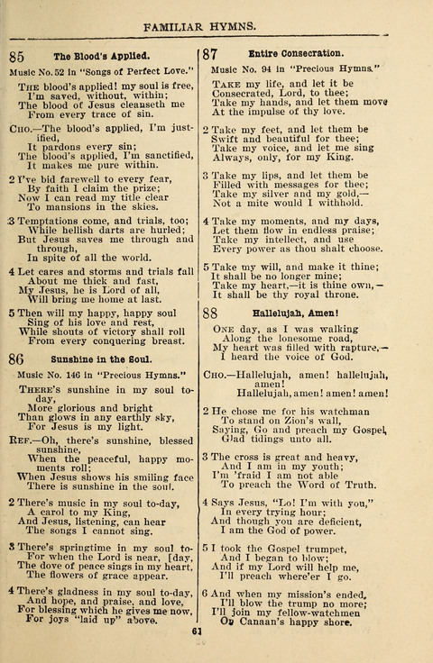 Praise Hymns and Full Salvation Songs page 61