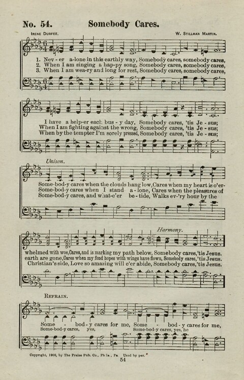 Praise Him: containing many new and some of the best of the old hymns and tunes for all occasions of Christian work and worship page 52