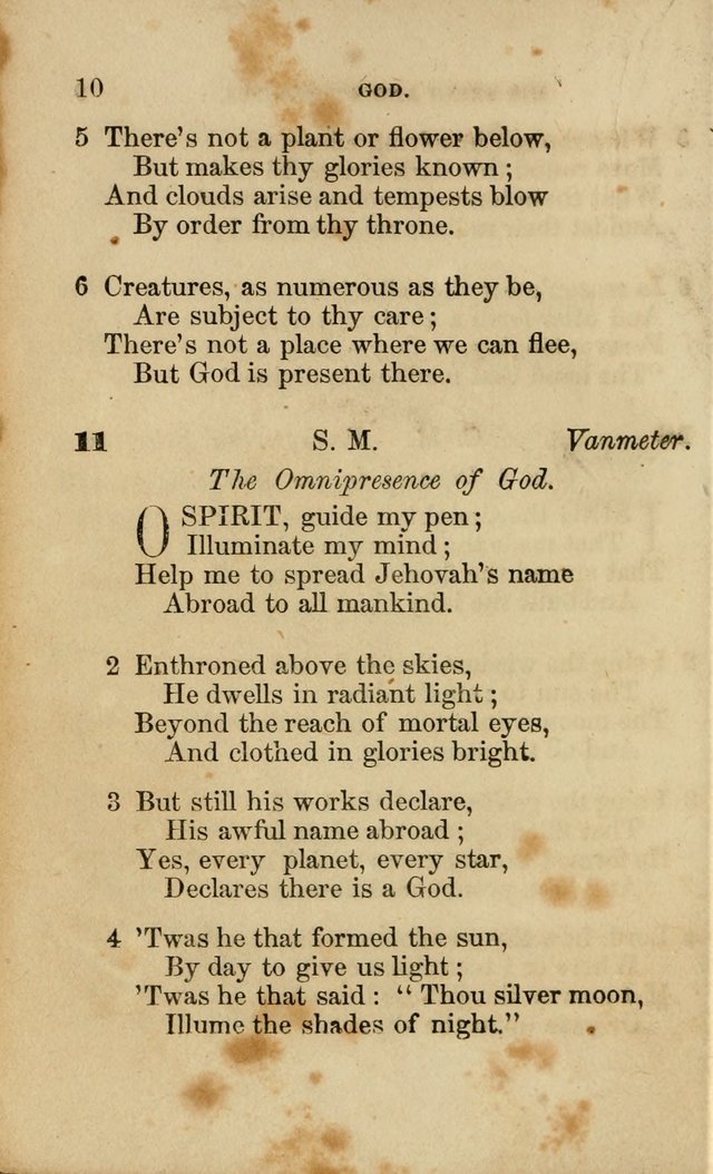 Pocket Hymns: original and selected. designed for the use of the regular Baptist church, and all who love our Lord Jesus Christ page 10