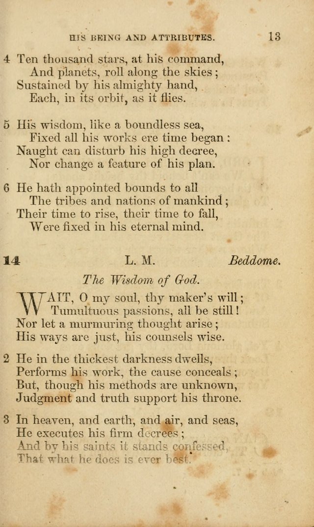 Pocket Hymns: original and selected. designed for the use of the regular Baptist church, and all who love our Lord Jesus Christ page 13