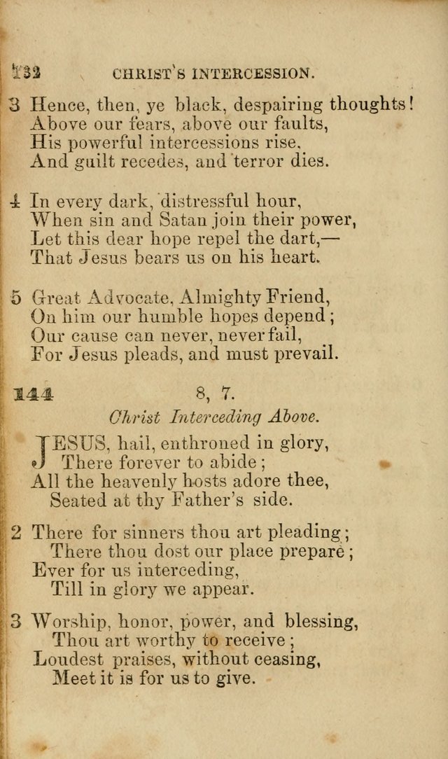 Pocket Hymns: original and selected. designed for the use of the regular Baptist church, and all who love our Lord Jesus Christ page 132
