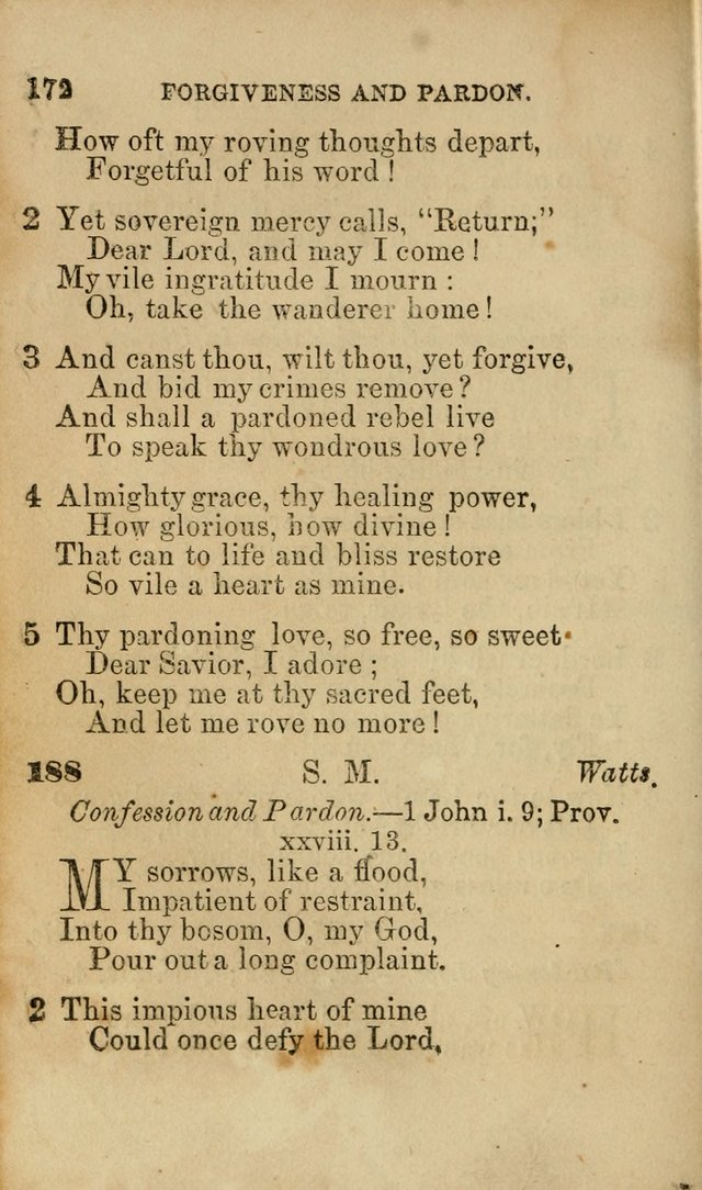 Pocket Hymns: original and selected. designed for the use of the regular Baptist church, and all who love our Lord Jesus Christ page 172
