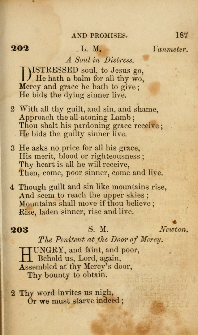 Pocket Hymns: original and selected. designed for the use of the regular Baptist church, and all who love our Lord Jesus Christ page 187