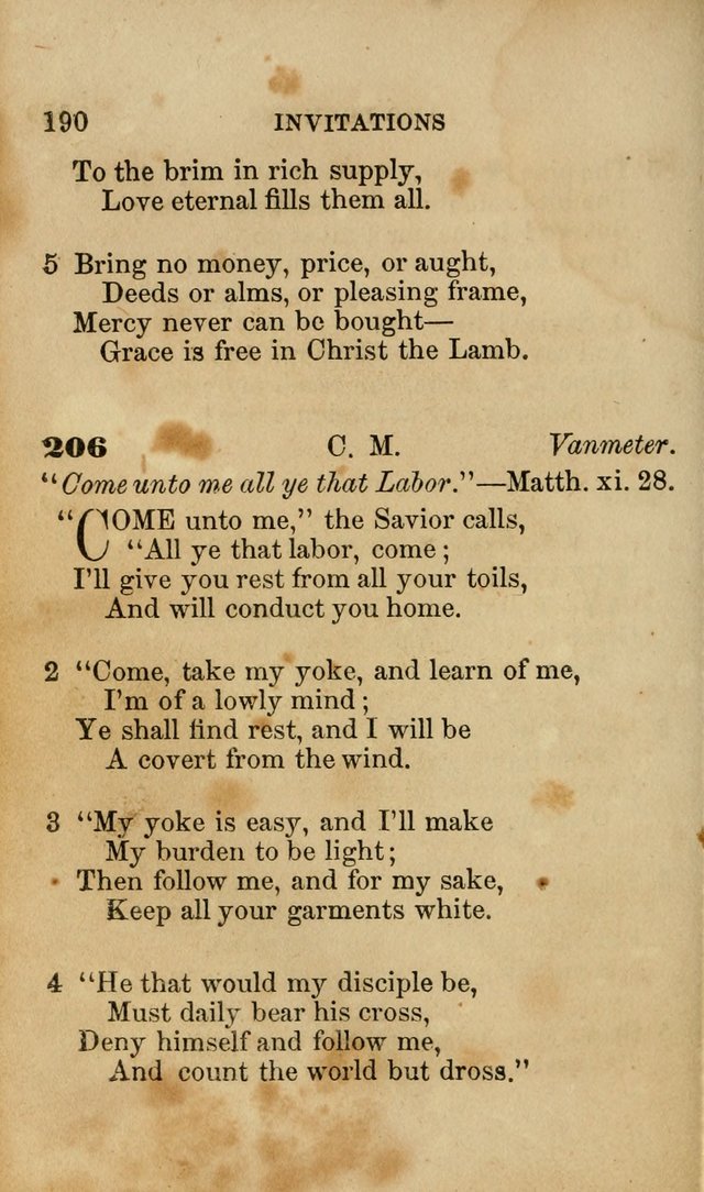 Pocket Hymns: original and selected. designed for the use of the regular Baptist church, and all who love our Lord Jesus Christ page 190